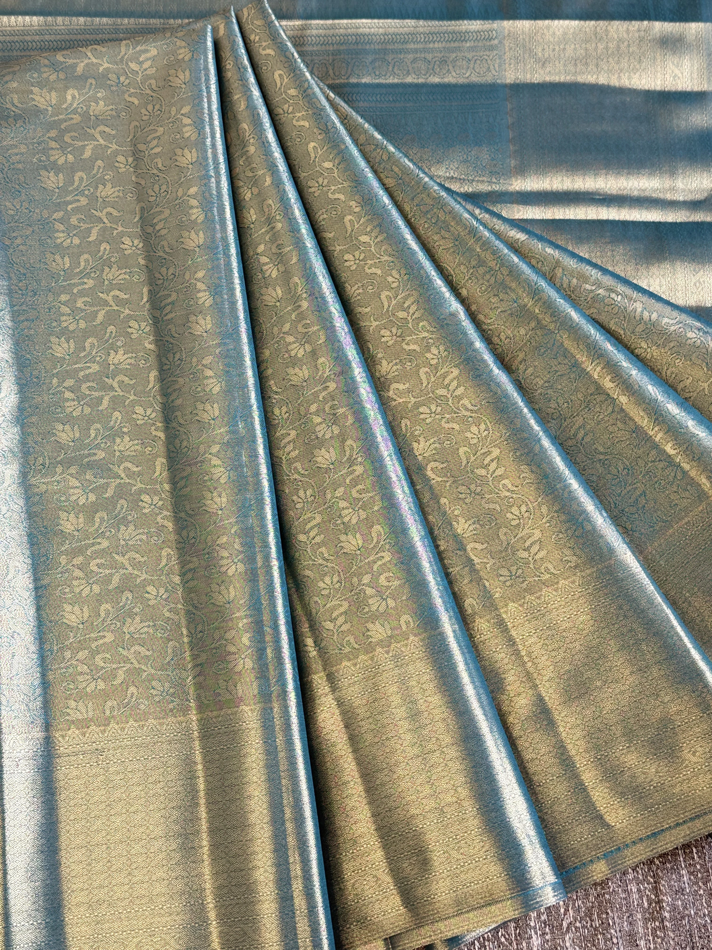 Sea Green Kanjivaram Silk Saree